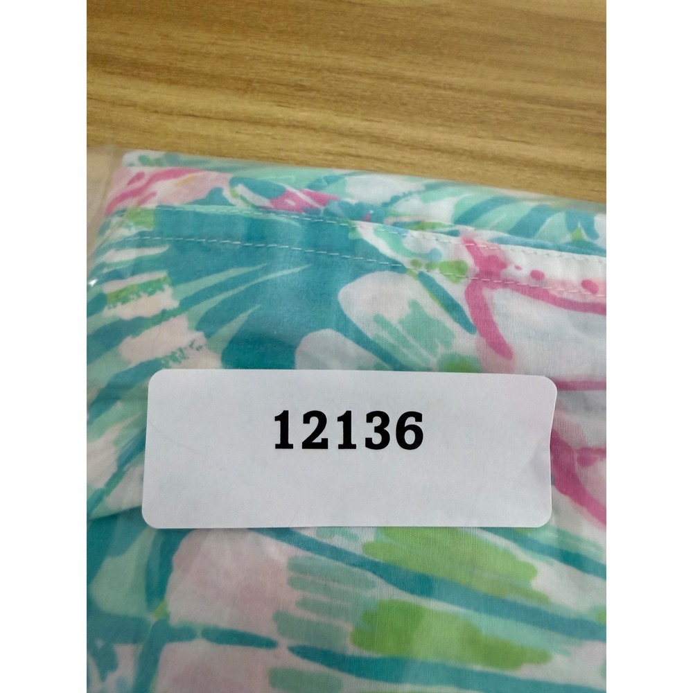 Lilly Pulitzer Pajama Pants Womens Large Pink Green Shell Print Cotton PJs - Picture 8 of 8
